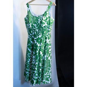 Donna Ricco A-Line Floral Print Dress with White Size 10